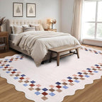 Small Bedroom Area Rug 3x5 Checkered Area Rug - Image 2