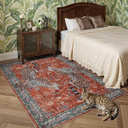 Moynesa Leopard 5x7 Area Rug, Boho Washable Living Room Rug, Non Slip Rugs - Image 7