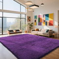 Purple Fluffy Rug Shag Area Rug, 8x10 Area Rugs by Yongyangjuxi