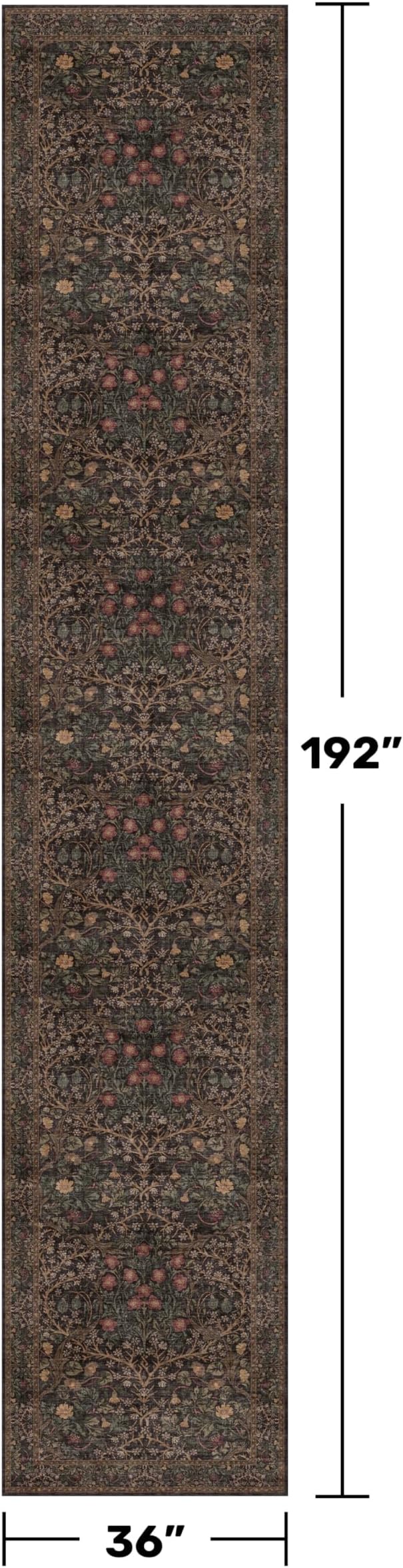 Washable Boho 3x16 Long Runner Rug - Image 2