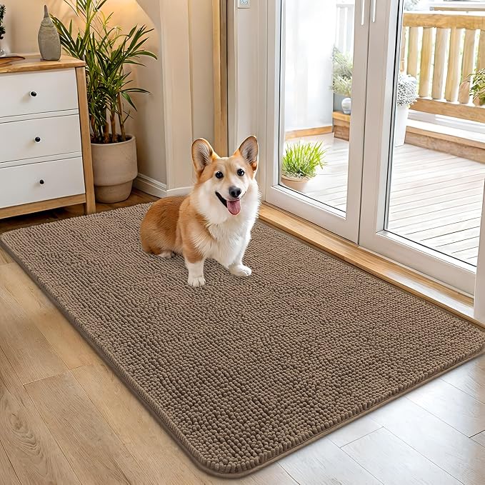 OLANLY Dog Door Mat for Muddy Paws 45x27, Absorbs Moisture and Dirt, Absorbent by OLANLY