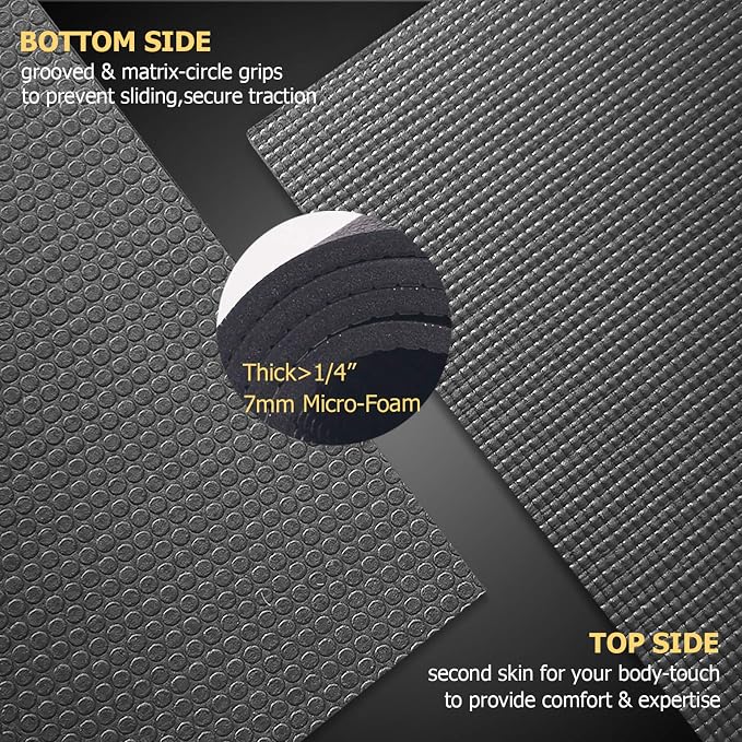 GXMMAT Large Yoga Mat 6'x4'/6'x6'/7'x5', Extra Thick Workout Mats - Image 4