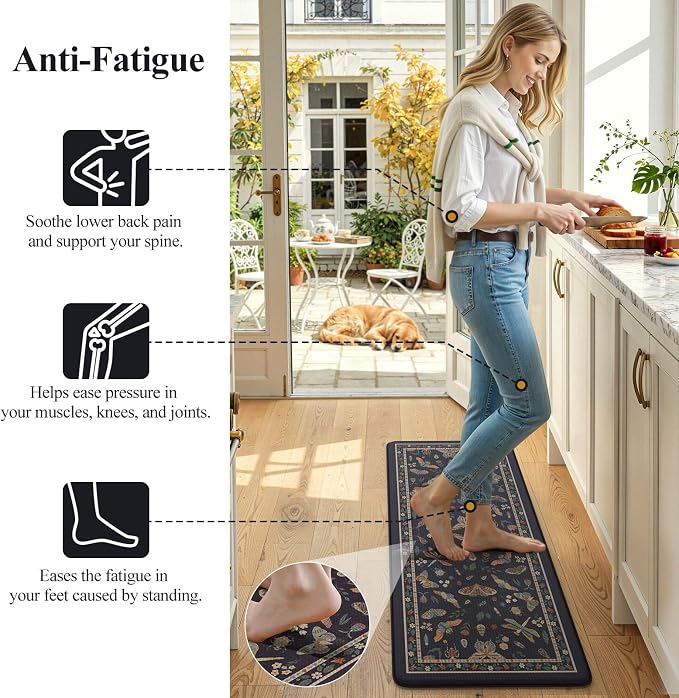 LEEVAN Anti Fatigue Mats for Kitchen Floor Non-Slip, Cushioned Kitchen Mats for - Image 3