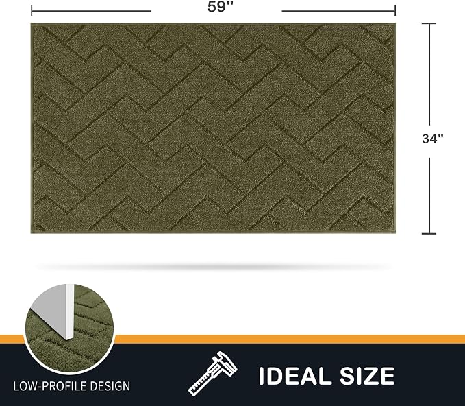 PURRUGS Dirt Trapping Door Mat 34" x 59", Non-Slip Machine Washable Entry Rug - Image 2
