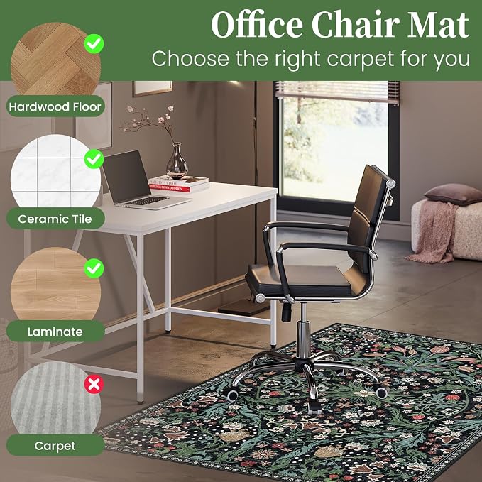 Office Chair Mat for Hardwood Floor & Tile Floor, Under Desk Rug for Rolling - Image 3