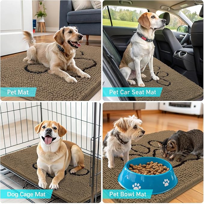 OLANLY Dog Door Mat for Muddy Paws 30x20, Paw Print Design, Absorbs Moisture - Image 7