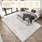 Area Rug for Living Room Bedroom: 6x9 White Soft Fluffy Shag Upgrade Non-Slip - Image 9