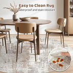 Round Rug Living Room Rugs: 10x10 Washable Circle Large Abstract Modern Soft - Image 4