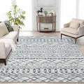 KUTA Area Rug 5x7 Grey, Washable Boho Large Living Room Moroccan Rugs Non-Slip by KUTA