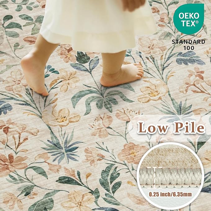 6x9 Area Rugs Washable Rug: Large Boho Living Room Rug Soft Non-Slip Low Pile - Image 5