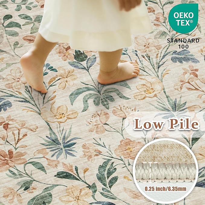 8x10 Area Rugs Washable Rug: Large Boho Living Room Rug Soft Non-Slip Low Pile - Image 6
