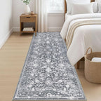 KILOCOCO Hallway Runner 3x8 Rug Runner Printed Vintage Floral Washable Kitchen - Image 2