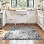 Entryway Rug 3x4 Grey Bedroom Area Rug Washable Non Slip Abstract Boho Rugs - Image 4