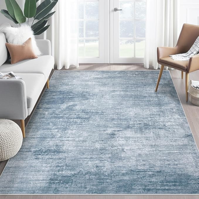 Area Rugs 5x7 Living Room: Washable Rug Modern Abstract Large Rugs Soft Non - Image 3