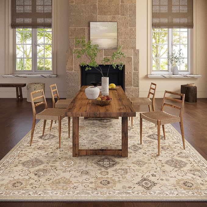 Machine Washable Rug for Living Room: 5x7 Area Rugs Boho Vintage Rug Stain - Image 7