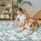 DCX Washable Botanical Floral Rug 5x7, Non Slip Low Pile Carpet - Image 5