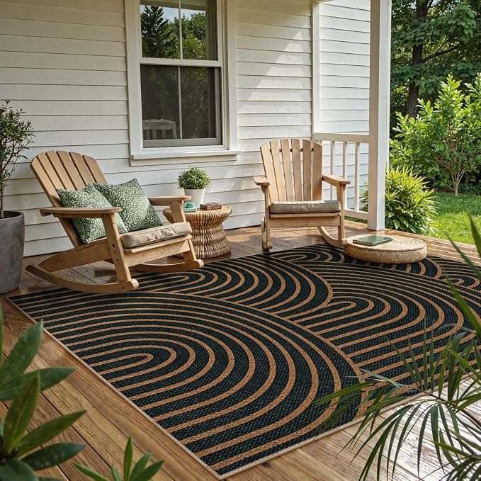 Lahome Modern Rainbow Easy Jute Carpet, Washable 5x7 Area Rugs - Image 7
