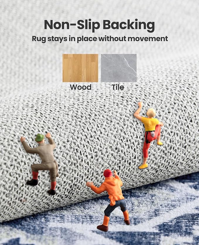 AMADA HOMEFURNISHING Washable Area Rug, Low-Profile Large Area Rug - Image 6