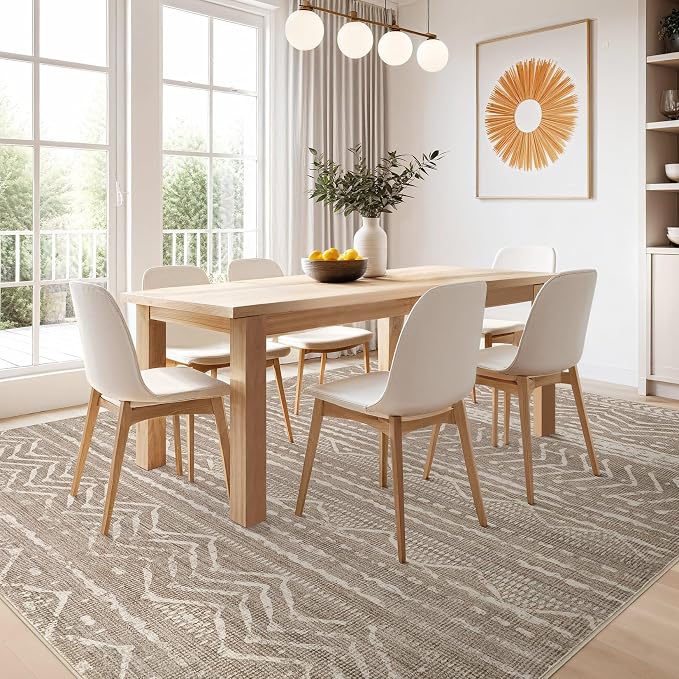 Nakagishi 6x10 Area Rugs Living Room: Washable Boho Large Neutral Soft - Image 6