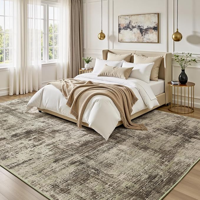 Lofus 9x12 Area Rug for Living Room, Neutral Modern Washable Carpet for Bedroom - Image 2