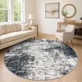 IOHOUZE Abstract Round Area Rug 8 Ft Washable Circle Rugs Large Round Rug Non by iOhouze