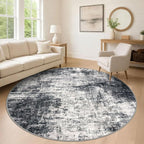 IOHOUZE Abstract Round Area Rug 8 Ft Washable Circle Rugs Large Round Rug Non by iOhouze