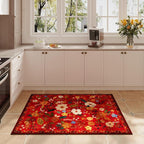 Rugcomf Door Mat Indoor Entrance 2x3 Rug Machine Washable Boho Floral Small - Image 5