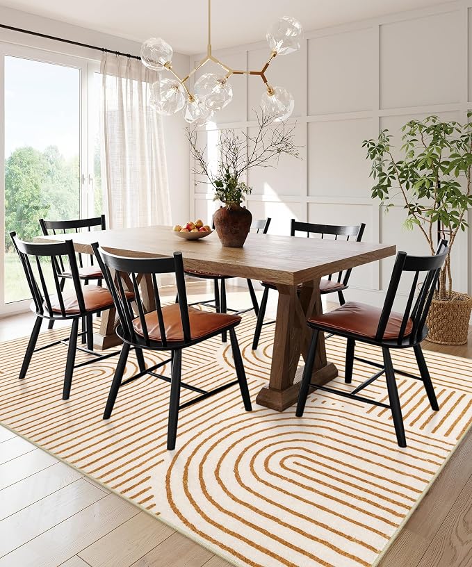 Lahome Abstract Washable Area Rug 6x9, Soft 6x9 Rug - Image 4