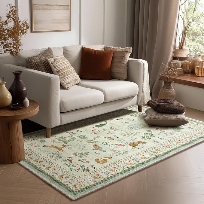 Washable Small Throw Rugs for Entryway: Door Mat Indoor Entrance 4x6 Area Rug by palohom