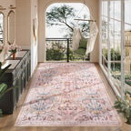AMTOVO 6x9 Washable Area Rugs for Living Room, Non-Slip Colorful Floral rug - Image 2
