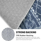 KUTA Boho Runner Rug for Hallway 2.6x16 Moroccan Washable Navy Blue Rugs - Image 6