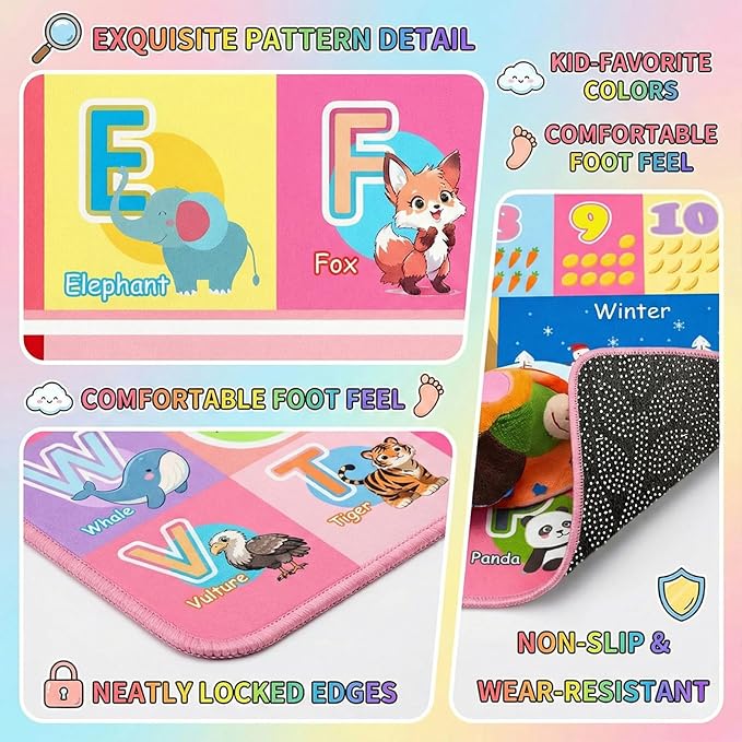 Kids Rug for Playroom Bedroom, 3x5 Feet Educational ABC Area Rug for Classroom - Image 2