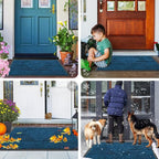 Smiry Front Door Mat Outside Entrance, Heavy Duty Sturdy Natural Rubber Doormat - Image 7