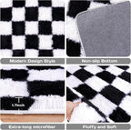 Checkered Rugs for Living Room Bedroom, 5x7 Area Rugs for Living Room, Modern - Image 4