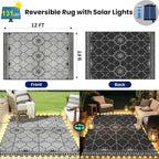 9x12Ft Outdoor Rug, Solar Powered Outdoor Rug - Image 2