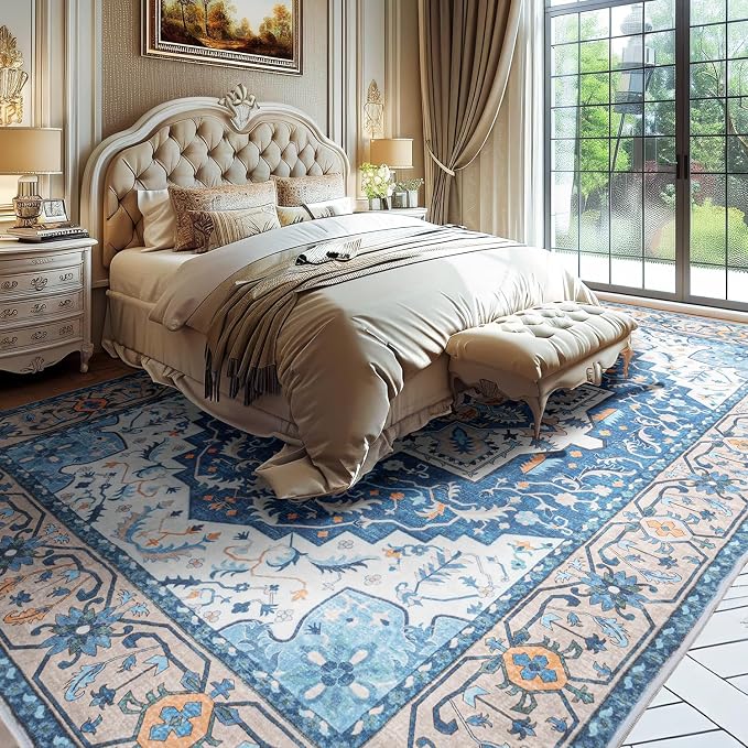 Lessymo 8 x 10 Area Rugs for Living Room- Machine Washable Area Rugs Boho Faux - Image 3