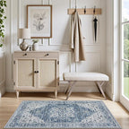 2x3 Area Rugs Living Room Rug: Washable Vintage Boho Medallion Rug No Slip - Image 5