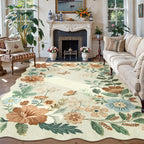 Lahome Floral 9x12 Area Rugs for Living Room Bedroom, Soft Washable Rugs 9x12 by Lahome