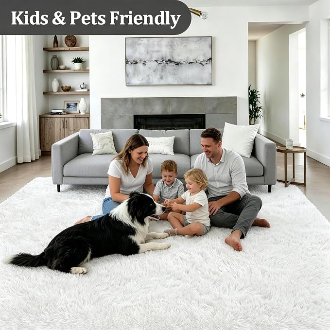 8x10 Area Rugs for Living Room Bedroom: Ultra Soft Fluffy Shag Rug Upgrade - Image 4