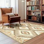 BESTSWEETIE Area Rug 6x6 Rug Machine Washable Non-Slip Low Pile Print Pattern - Image 8