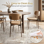 10ft Round Rug Living Room Rugs: 10x10 Washable Circle Large Abstract Modern - Image 5