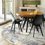 Lahome Modern Abstract Round Rug - 6Ft Gray Circle Rugs - Image 3