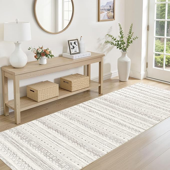 cotiled Hallway 2.6x10 Runner Rugs: Washable Boho Rugs - Image 3
