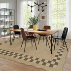 LIVEBOX Scalloped Easy Jute Checkered 8x10 Outdoor Rug, Washable Farmhouse Tan - Image 8