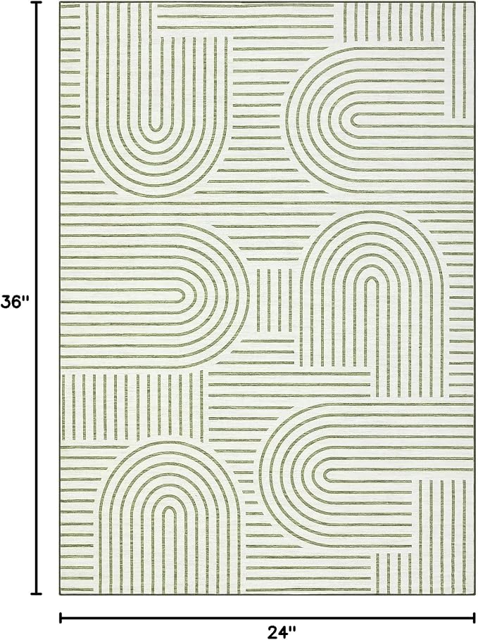 Washable Rug 2x3 Area Rugs for Entryway, Abstract Rug for Bedroom, Soft Rainbow - Image 2