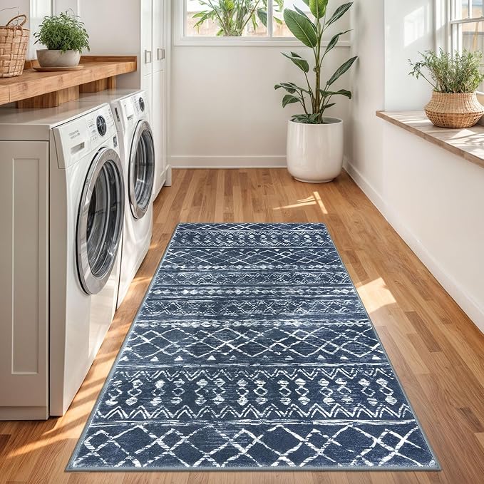 KUTA 3x5 Boho Area Rug for Living Room, Moroccan Washable Kitchen Rugs Non Slip - Image 3