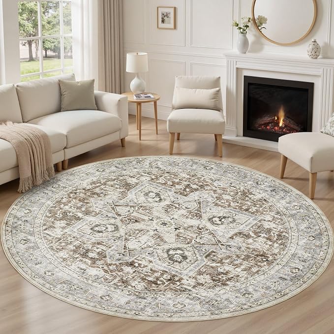 Tortania 7' Round Area Rug Living Room Rugs - Image 5