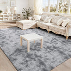 BENRON Fluffy Rugs for Living Room 5x8 Tie-dye Grey, Washable Large Area Rugs by BENRON