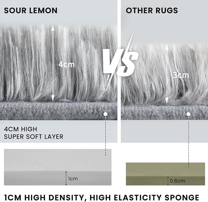Sour Lemon 8x10 Area Rugs for Bedroom, Living Room Fluffy Rugs, Large Area Rug - Image 6