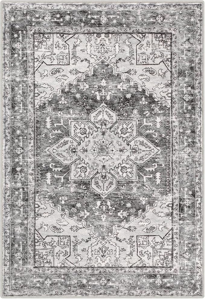 Yamaziot Washable Area Rug, 2x3 Small Entryway Rug Non-Slip Boho Vintage Rug - Image 3